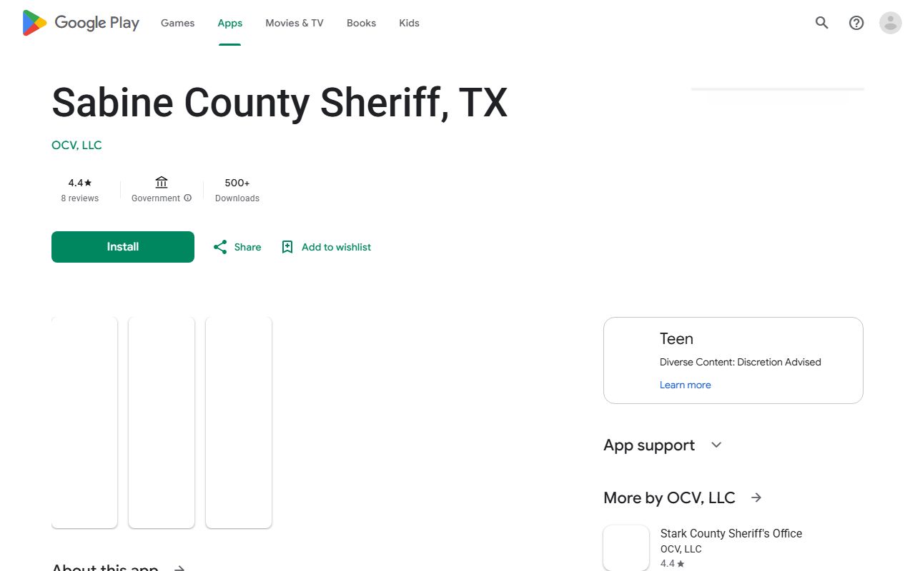 Sabine County inmate records sheriff app Google Play listing